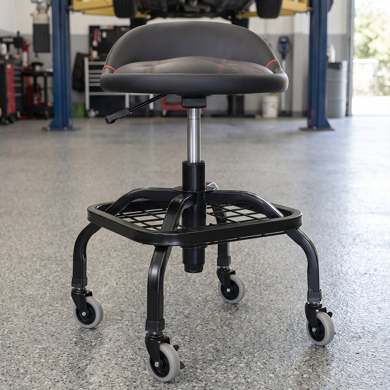 Tabouret de garage réglable avec roulettes pivotantes à 360 ° - parfait pour les ateliers et la maison
