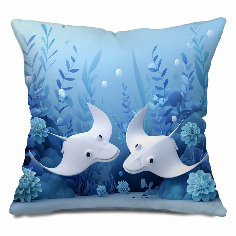 Coussin décoratif réversible en mélange de coton Landscape, H 26 po x l 26 po