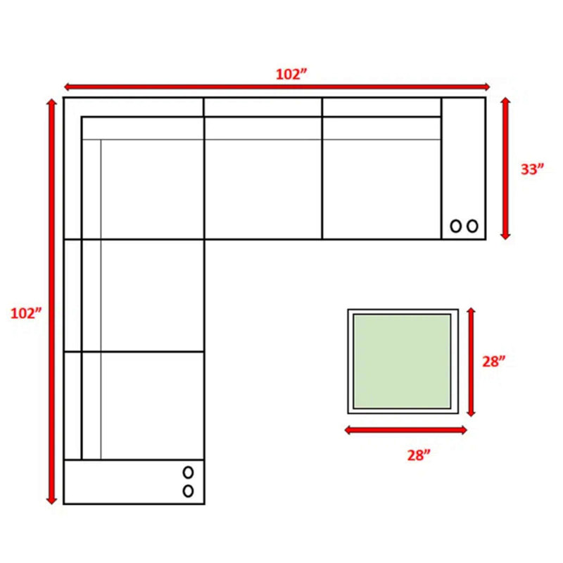 Ensemble de meubles de patio en osier pré-assemblés 4 pièces avec coussins