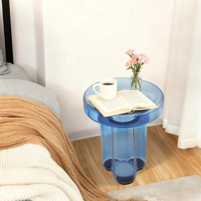 Table d'appoint ronde en verre