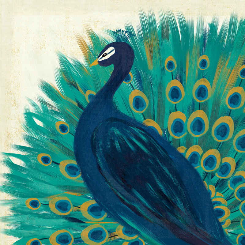 «Proud as a Peacock II» par Véronique Charron, reproduction d'art sur toile non encadrée, H 20 po x l 20 po