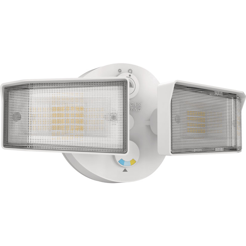 White Dual Head LED Outdoor Security Flood Light