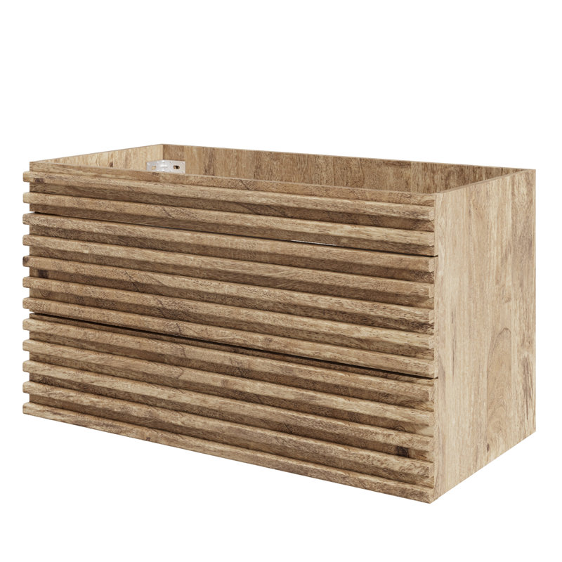 36" Wall Mounted Single Bathroom Vanity Base Only, Sink not Included, Oak