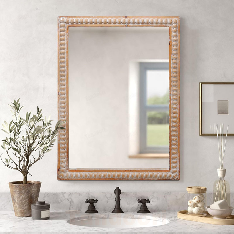 22 po x 30 po avec miroir en bois encadré pour la salle de bain