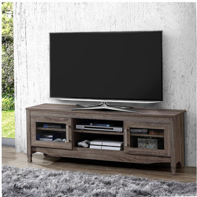 Grey driftwood TV stand