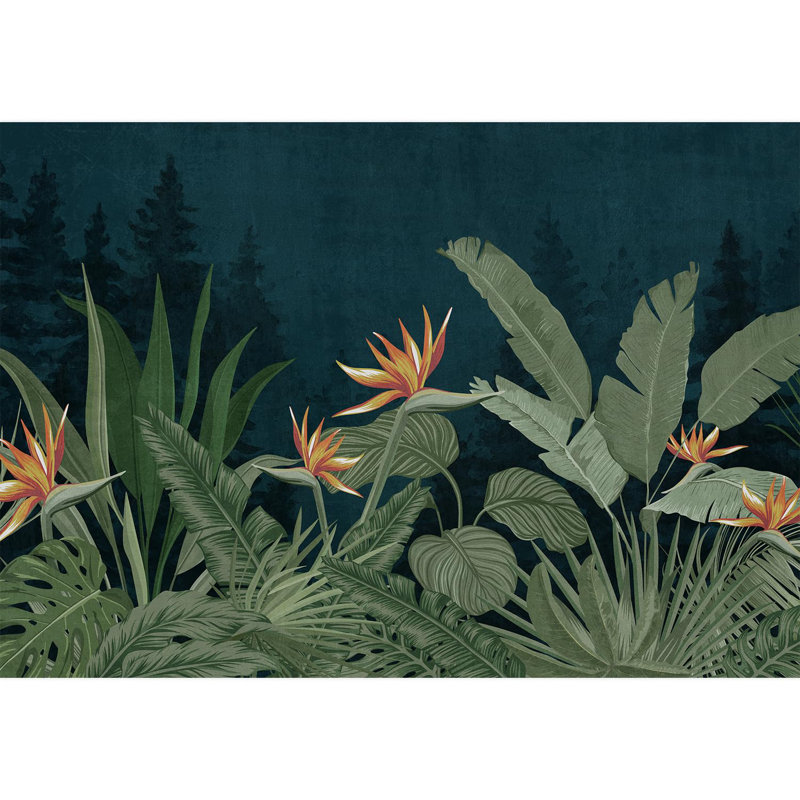 Bordure florale pelez et collez, L 100 po x l 144 po