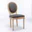Chaise de salle à manger avec cadre en bois massif et toile de lin antique, ensemble de 2, gris foncé, Sw1845Dg-173762008
