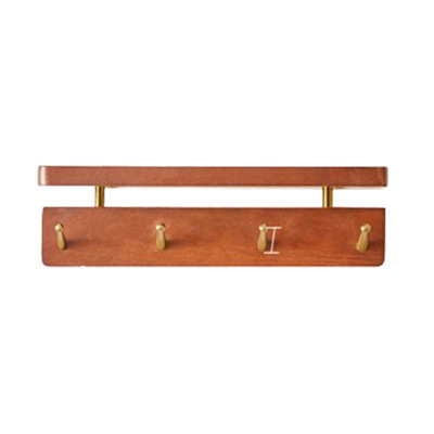 Solid Wood Wall-Mounted Coat Rack With Shelf