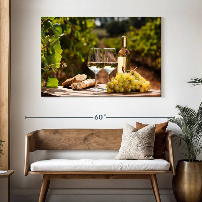 Yarlin pain et vin blanc, H 32 po x l 48 po