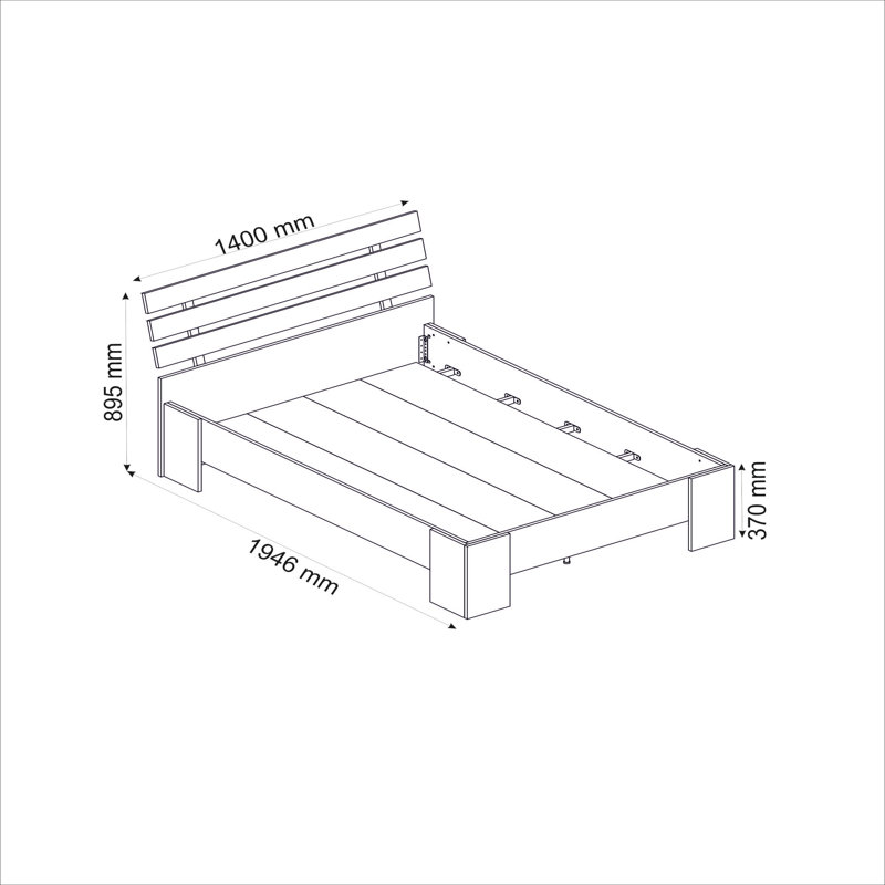 Laila-May Double (4'6) Bed, White
