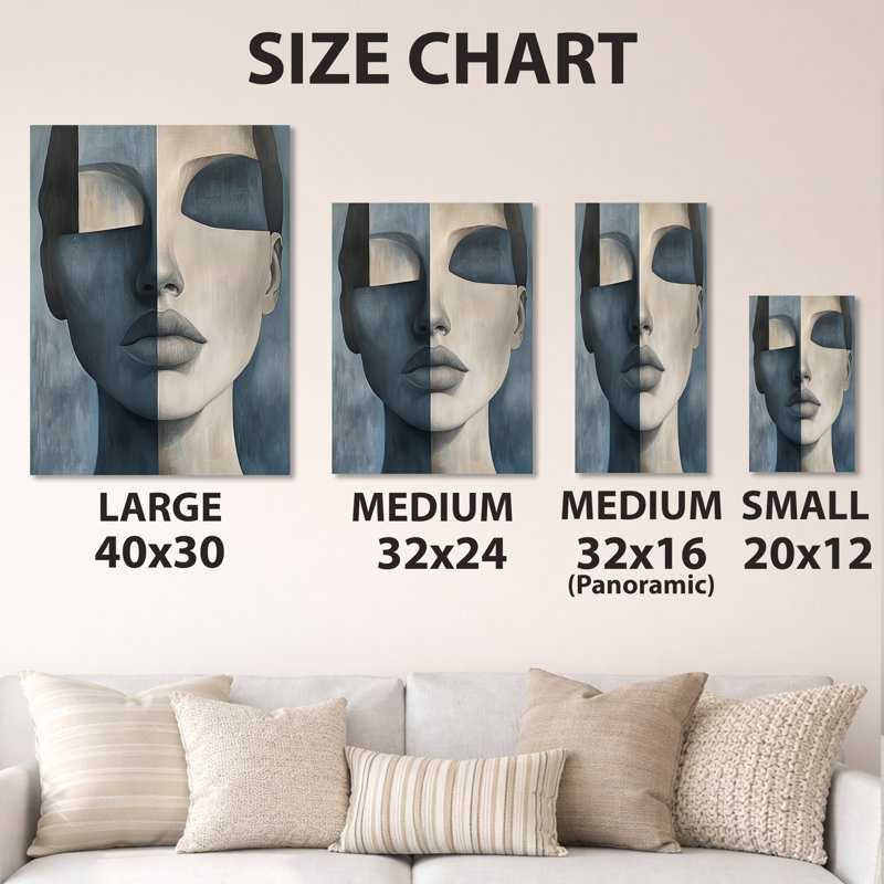 Portrait de Muse Fractured I - Décoration murale pour femme, impression sur métal, H 32 po x l 24 po