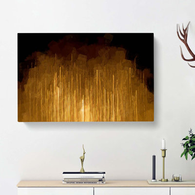 Golden Rise In Abstract - Wrapped Canvas Painting