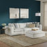 Jasmine Modular Sofa And Ottoman Set 125-inch-wide 3-seater Sofa And Matching 36-inch-wide Table Ottoman For Living Room