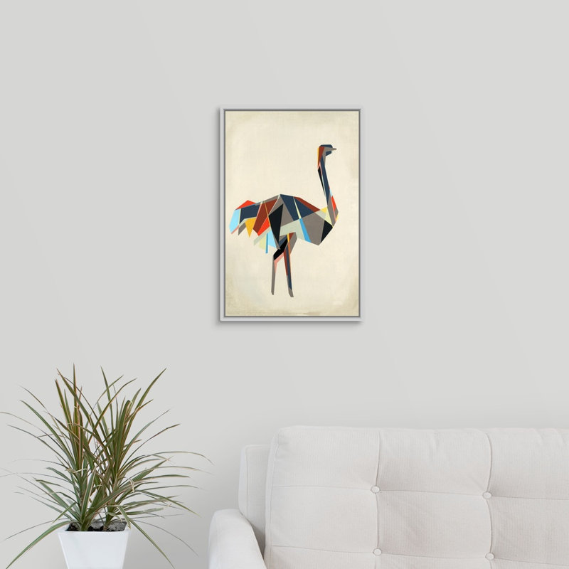 « tip tip zoo i », peinture sur toile, H 19,7 po x l 13,7 po x p 1,75 po, Cadre flottant blanc