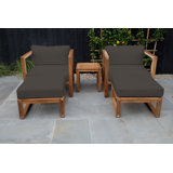 Ensemble de conversation en teck avec coussins Sunbrella
