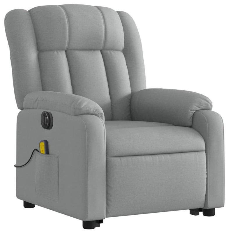 Upholstered Massage Chair, Light Gray Fabric