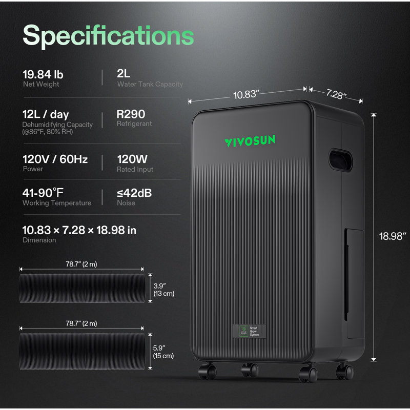 VIVOSUN AeroDrain D12 Dehumidifier - Thumbnail 3