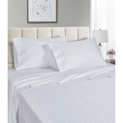 Egyptian Cotton Sateen Striped Sheet Set