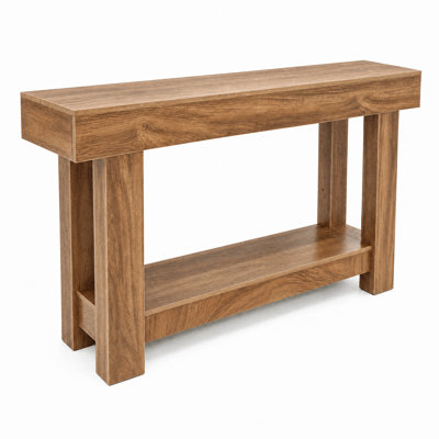 Wood Console Table with Lower Storage Shelf, Rustic Entryway Sofa Table