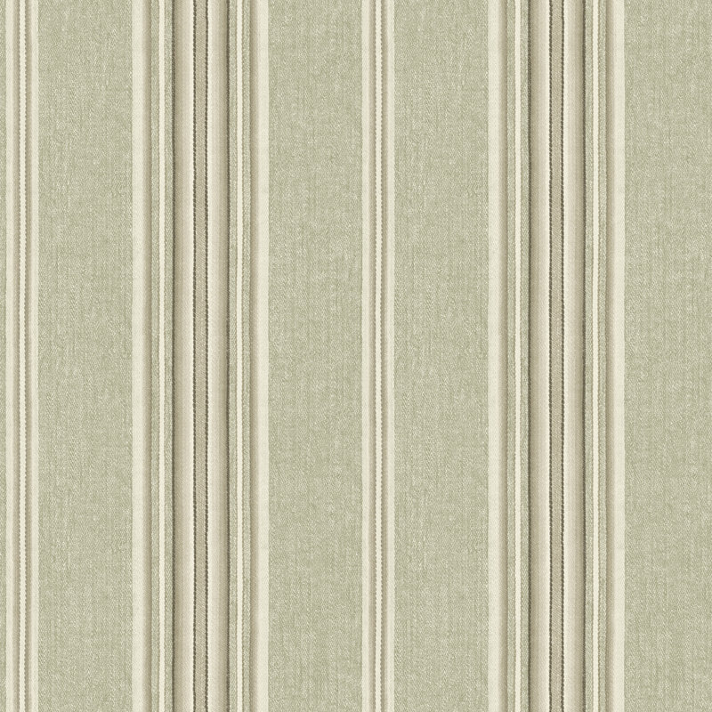 Papier peint à rayures Calvados, Vert