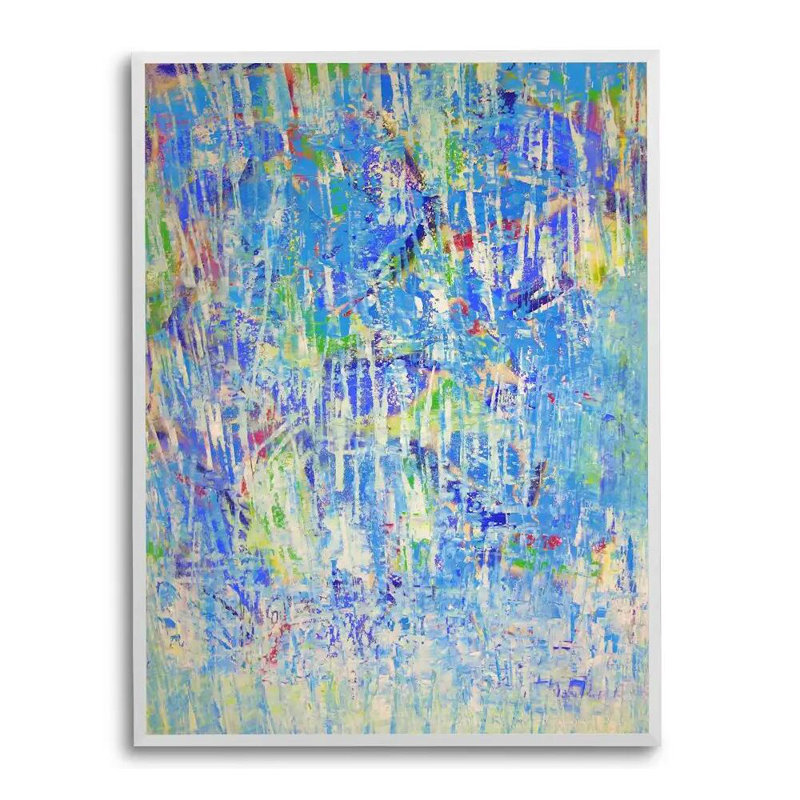Marcher avec Joan Mitchell par Drew Gaffney, Pas de tapis, H 26 po x l 20 po x P 2 po, Toile encadrée flottée blanche