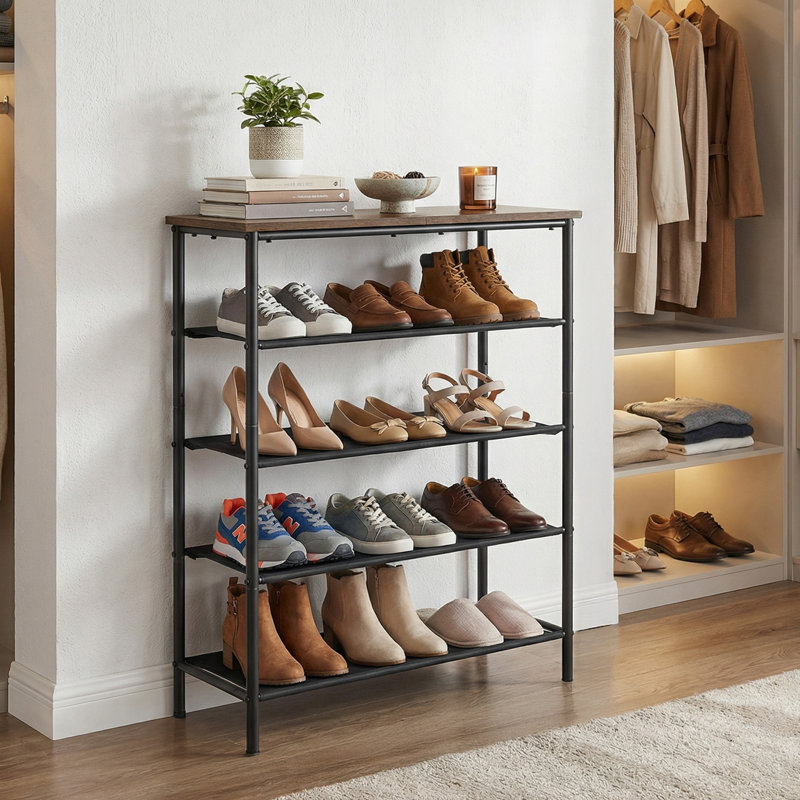 Range-chaussures, Brun / Noir