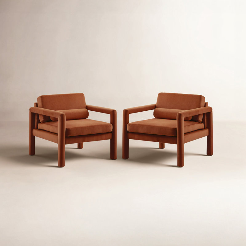 Solaris Velvet Upholstered Accent Armchair, Caramel Velvet