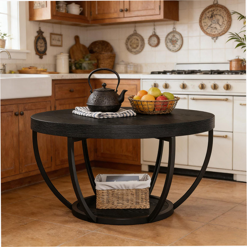Round Chating Table,Central Table,2-Tier Coffee Table
