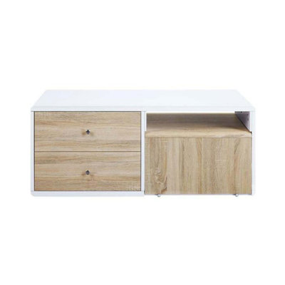 Rectangular Coffee Table With Pull-Out Table High Gloss