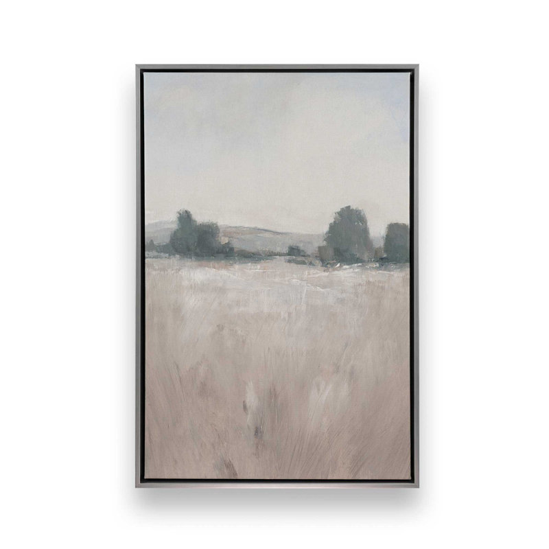 Toile tendue Mute Countryside Serenity I, H 36,75 po x l 24,75 po x P 1,75 po, Cadre flottant en chrome poli