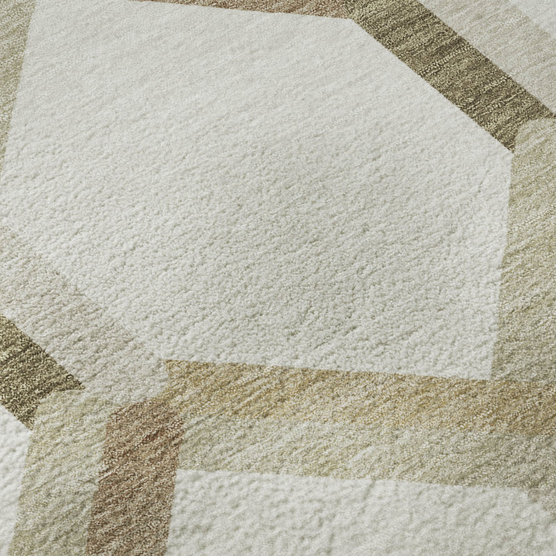 Tapis en treillis Mayfield AMF2343 lavable à la machine de qualité supérieure, 3 pi x 5 pi, Ivoire ivoire