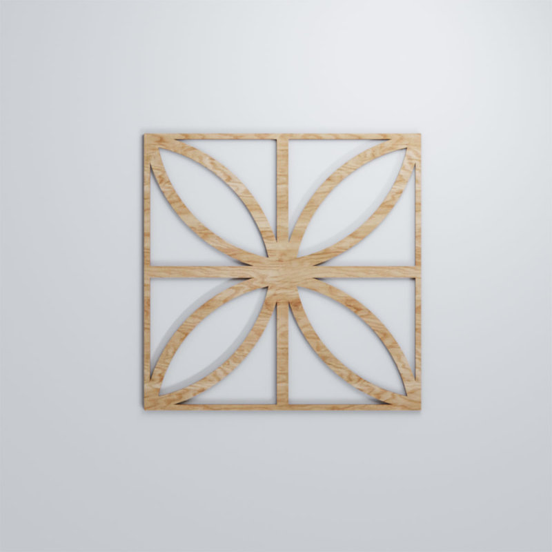 Panneaux muraux décoratifs en bois Swansea, Chêne rouge, H 15 3/8 po x l 15 3/8 po x P 1/4 po