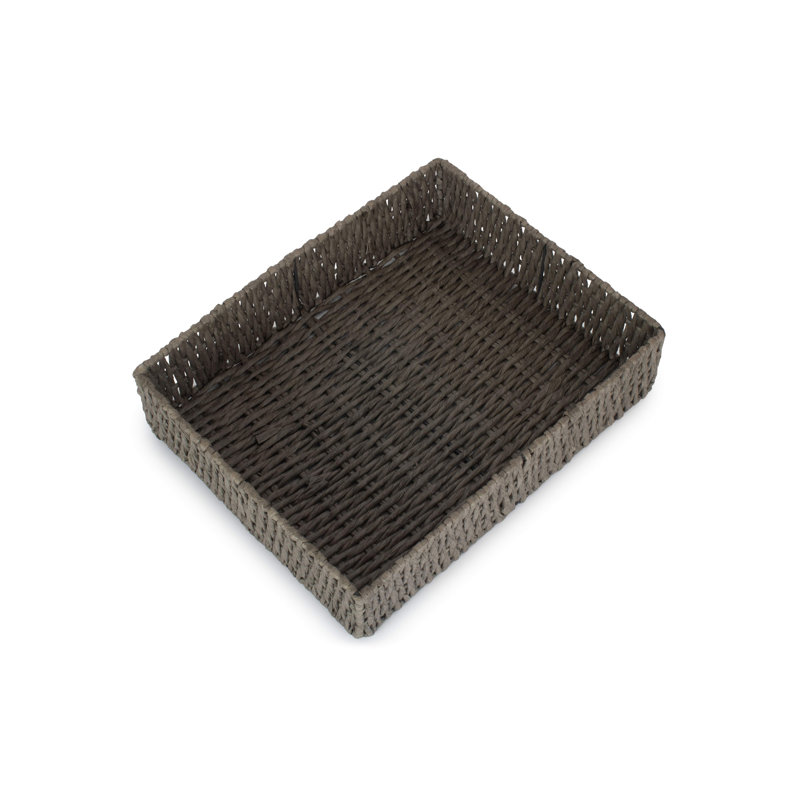 Lily Manor Wicker Storage Tray Basket, 10.5cm H x 44cm W x 34cm D