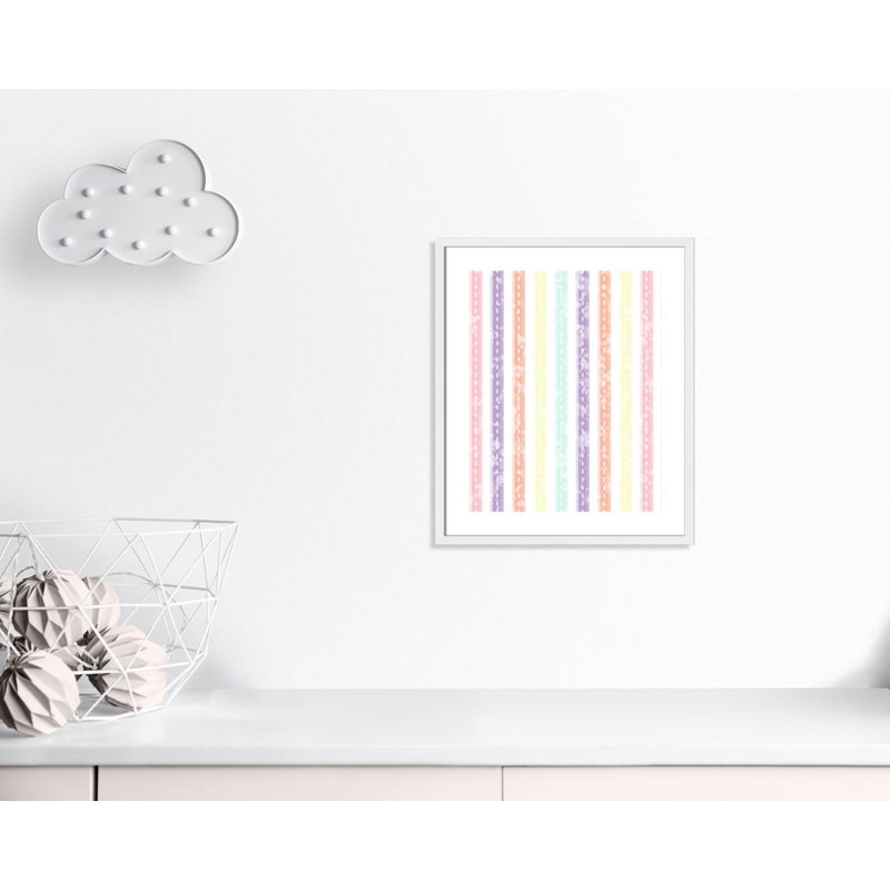 Adhésif décoratif Whimsical Stripe, H 25,5 po x l 21,5 po x P 1,1875 po, Encadré de boîte blanc