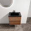 Meuble-lavabo mural 24 po avec lavabo en céramique noire, 2 tiroirs à fermeture en douceur, ensemble KD-1185505387