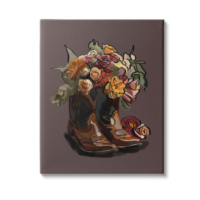 " Modern Floral Boot Bouquet " by Amelia Noyes