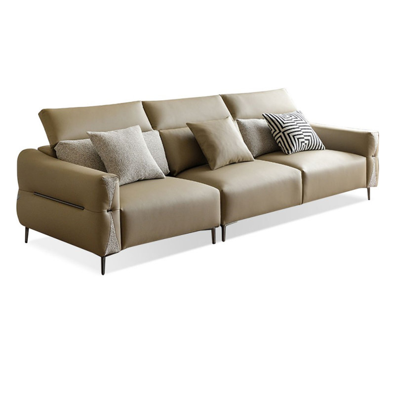 Coussin modulaire 116,14 po en similicuir, Couleur unie