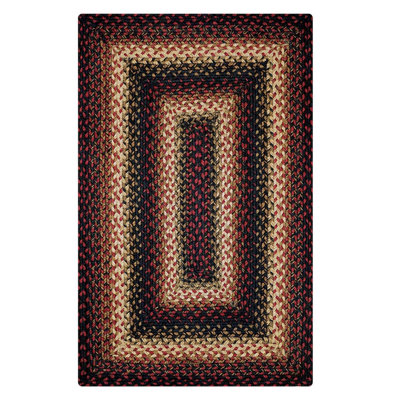 Dakarie Braided Non-Shedding Premium Jute Cranberry/Black/Red Rug