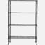 Étagère de rangement avec roulettes, réglable à 4 niveaux, capacité de 700 lb, support de rangement en métal robuste pour tablettes de garage, noir, L 47,2 po x l 17,7 po x H 74 po pour la salle de bain de cuisine