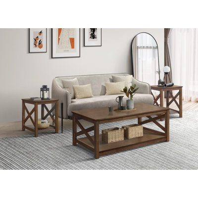 Alessandro 3 Piece Living Room Table Set