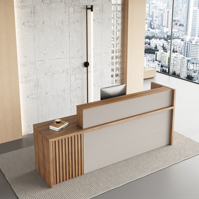 Bureau de réception élégant et moderne avec serrure numérique et gestion efficace des câbles pour les espaces professionnels