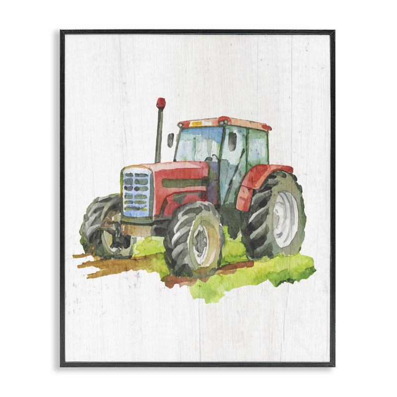 Art de giclée encadré de tracteur de campagne détaillé par Daphne Polselli, Giclée encadrée noir minuit, H 14 po x l 11 po