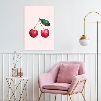 Watercolor Cherries by Karen Menzenbach - Wrapped Canvas Print