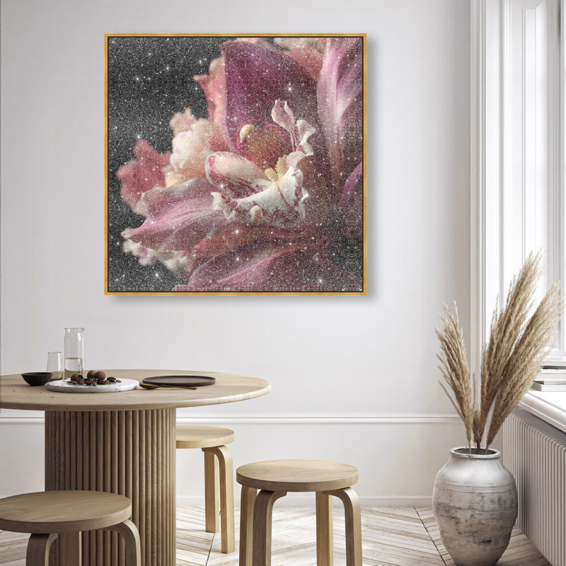 Velvet Labellum Print by Oliver Gal, 41"H x 41"W, Gold Floater Frame