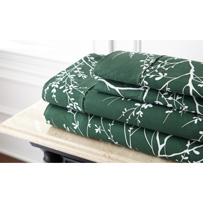 Foliage Microfiber Floral Sheet Set