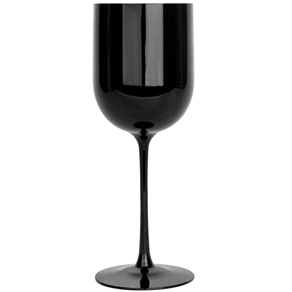 16 oz. Elegant Stemless Plastic Wine Goblet - Black (6 Count)