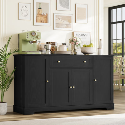 Buffet de 54 po de largeur avec portes de garde-manger, tablettes réglables et grand tiroir 
