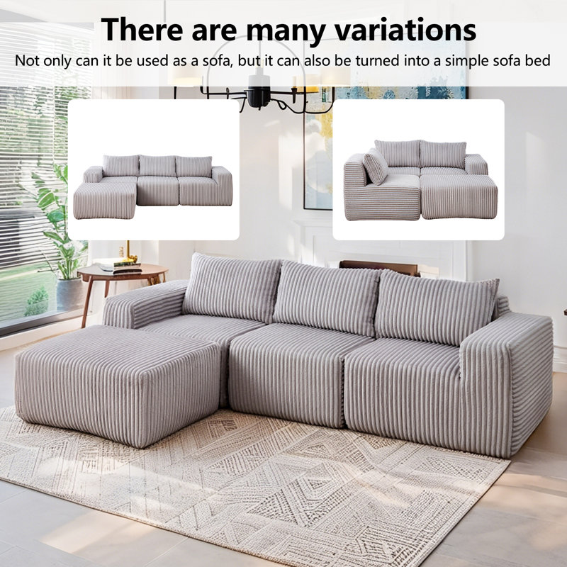 Canapé modulaire Boneless Modern Minimalist, Gris clair