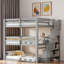Triple lit superposé avec escalier de rangement-2146350888