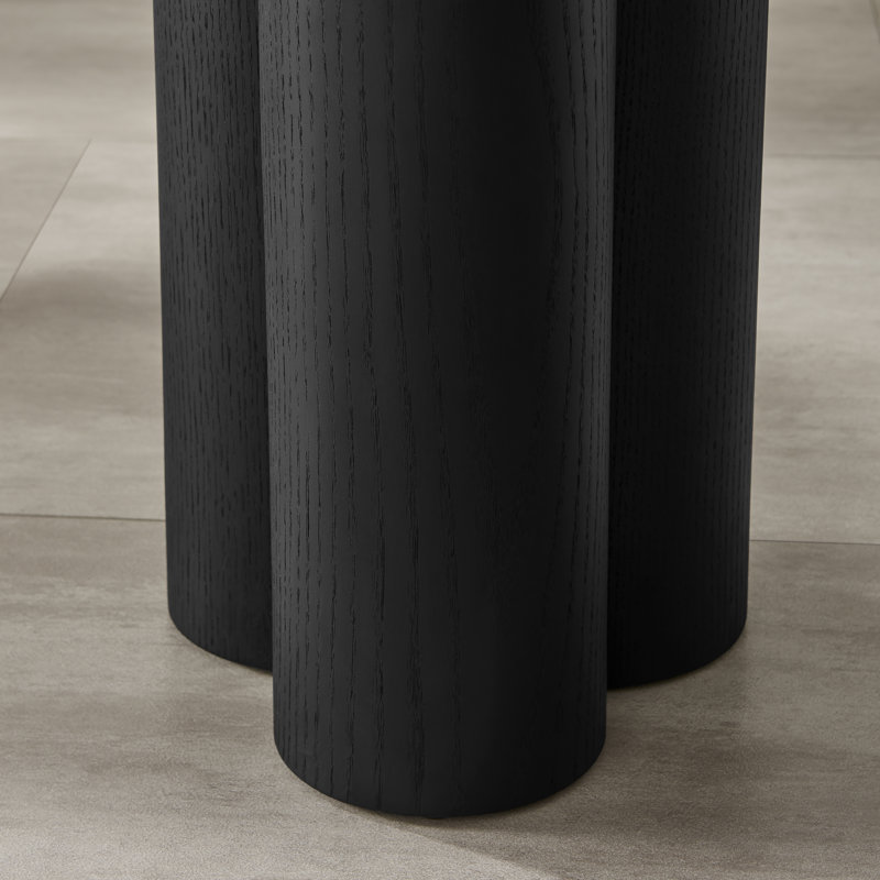 Delshawn Pedestal End Table, Black